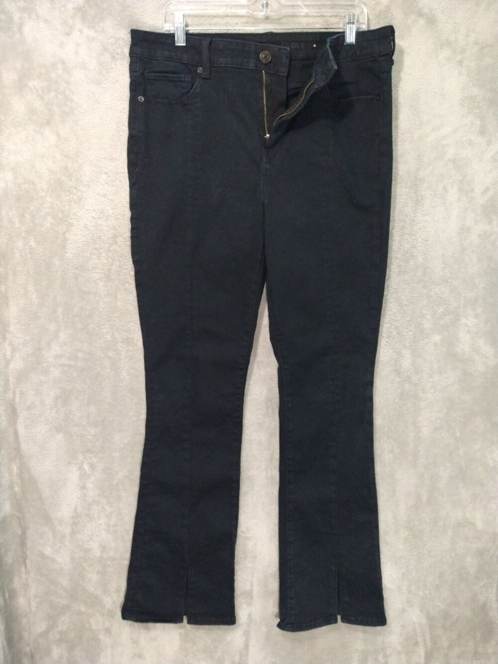 American Eagle Jeans Women 14 Long Black Next Level Stretch Hi Rise Skinny Kick